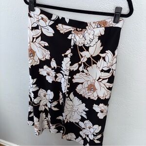 Apt. 9 Black and White Peony Pattern Floral High Waisted Pencil Skirt Large
